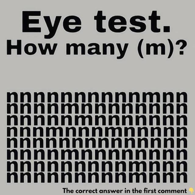 Eye test challenge: Can you spot how many 'M's are hidden among the 'N's?
